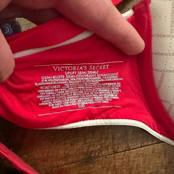 Victoria’s Secret uplift semi Demi red heathered soft 36D bra - Picture 3 of 3